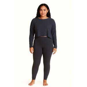 DYI Women's Long Sleeve Waffle Top Folkstone Heather Grey Size Small